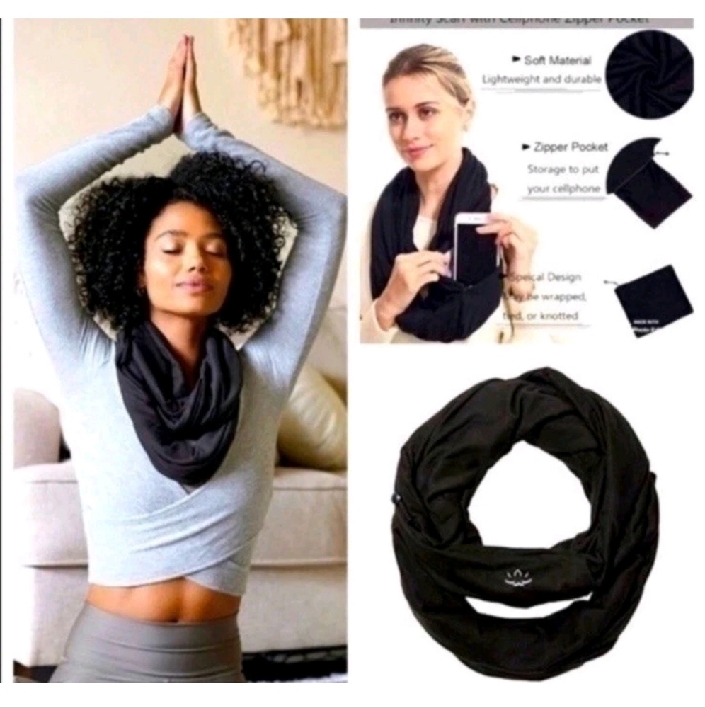 Beyond yoga NWT Infinity Scarf with Zipper Pocket